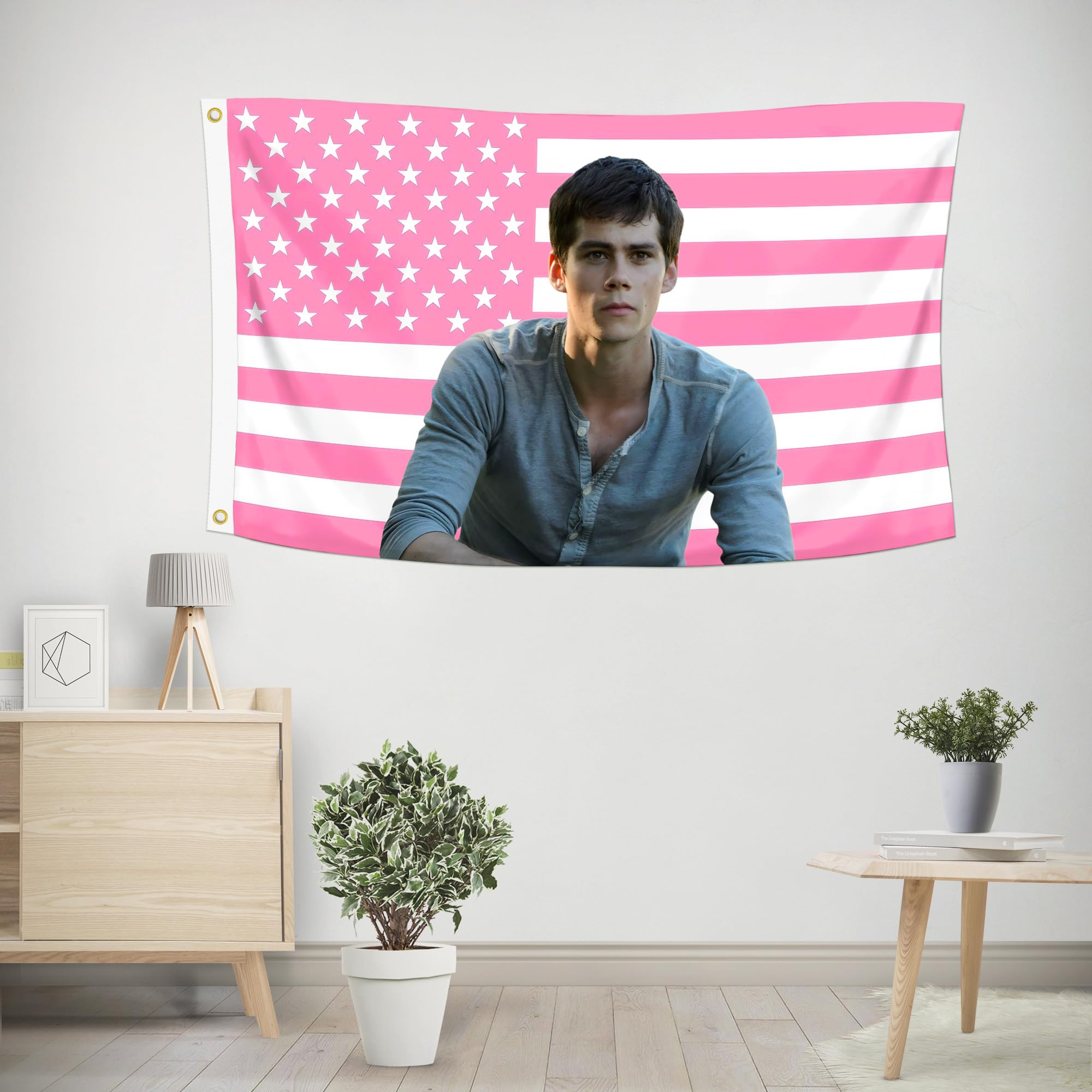 Shmbada Dylan O'Brien flag with brass grommets for secure porch mounting