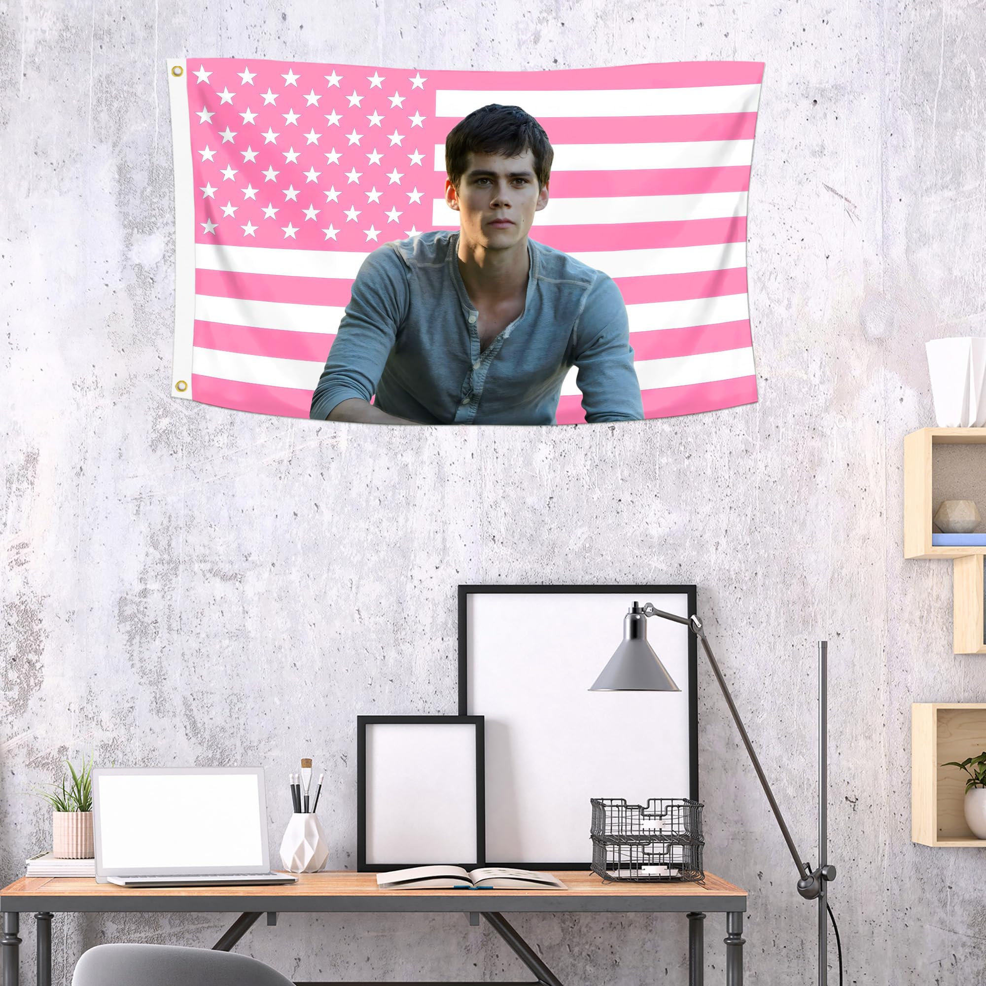 Shmbada Dylan O'Brien flag uses fade-resistant dyes to keep colors bright outside