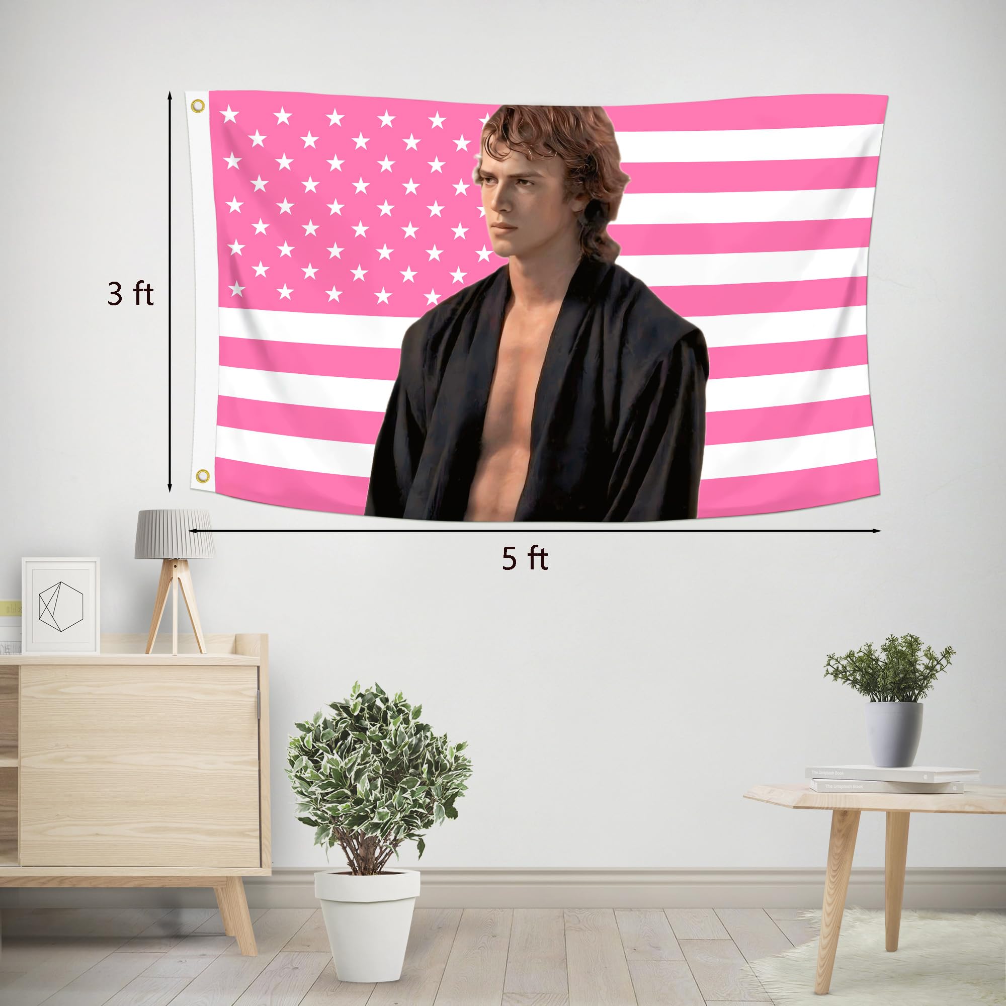 Shmbada Hayden flag with brass grommets ready for hanging indoors or outdoors.
