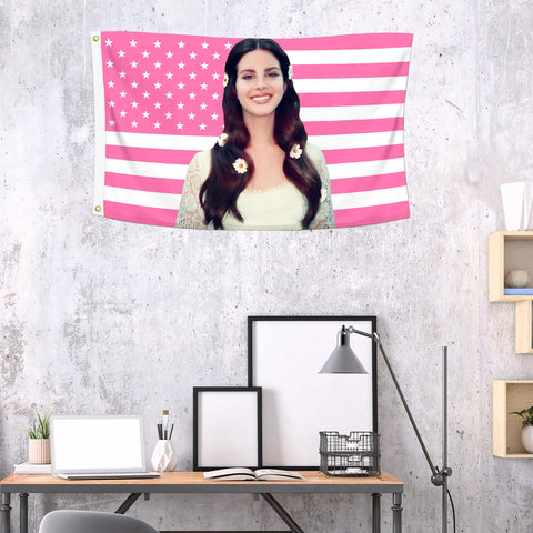 Shmbada LanaDel flag double stitched edge shows a sturdy build for lasting display.