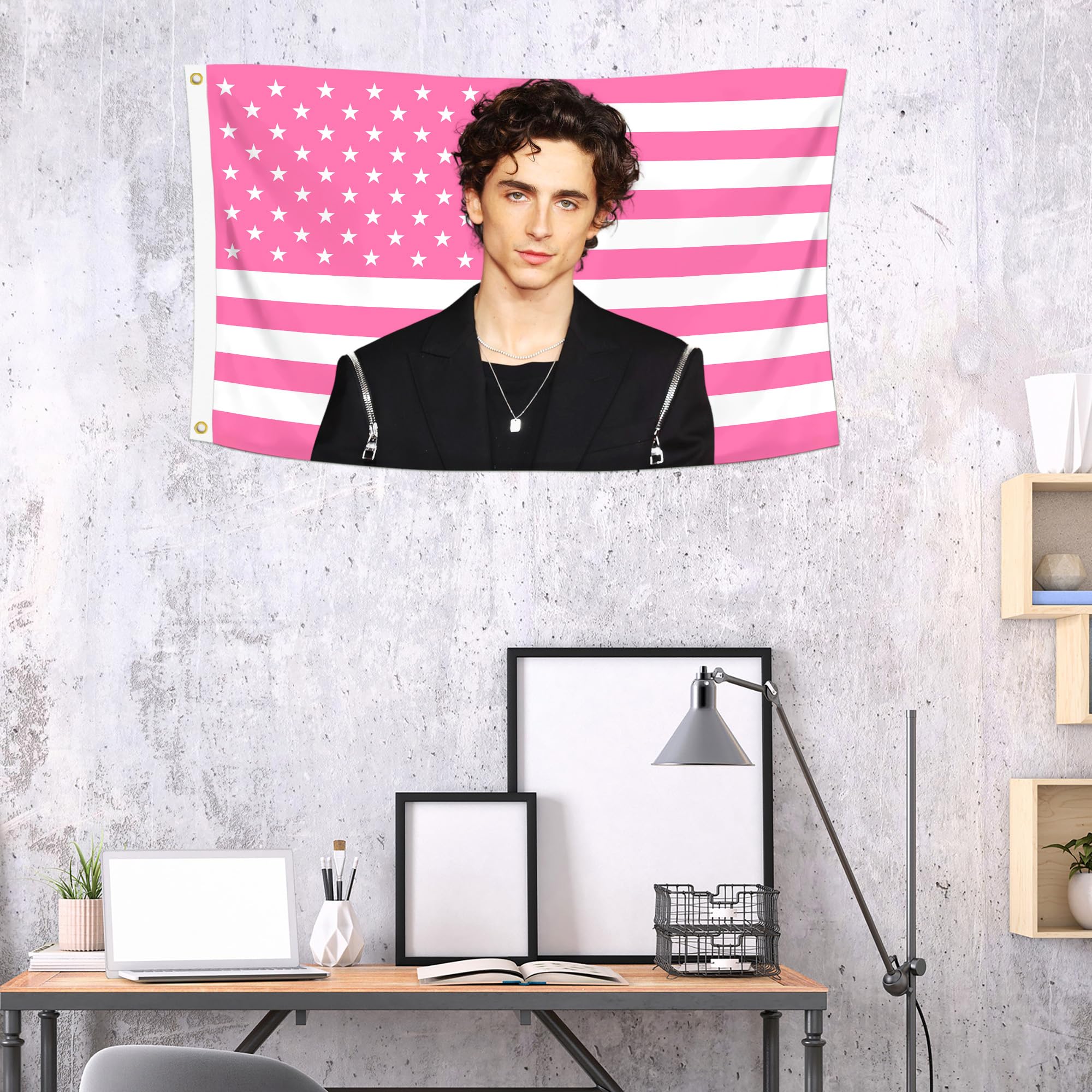 Shmbada TimotheeChalamet flag fade-resistant fabric stands up to sun.