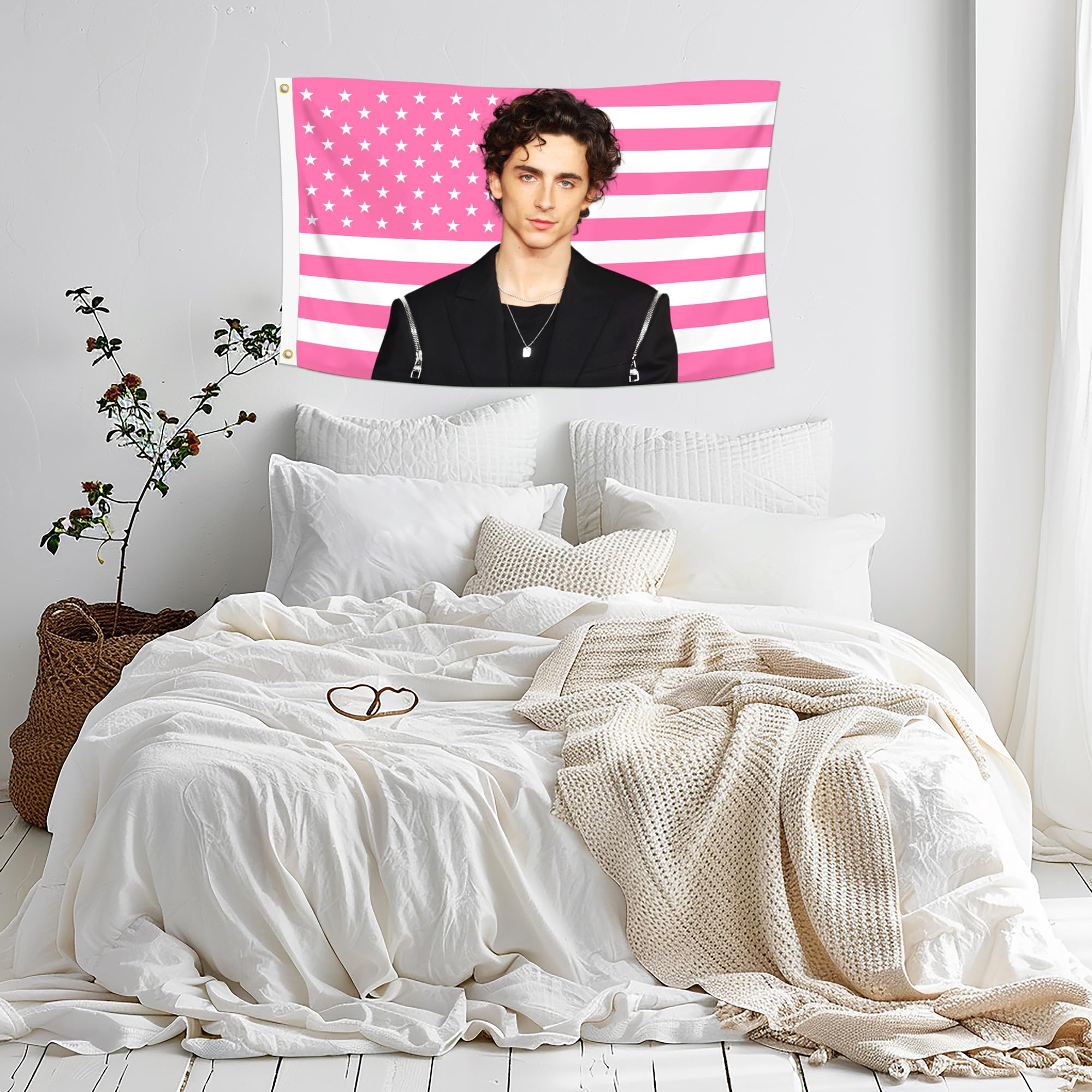 Shmbada TimotheeChalamet flag premium polyester fabric feels bright.