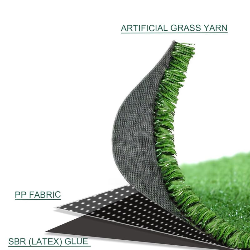SHNOSU artificial grass turf back drainage holes, easy cleaning after outdoor use.