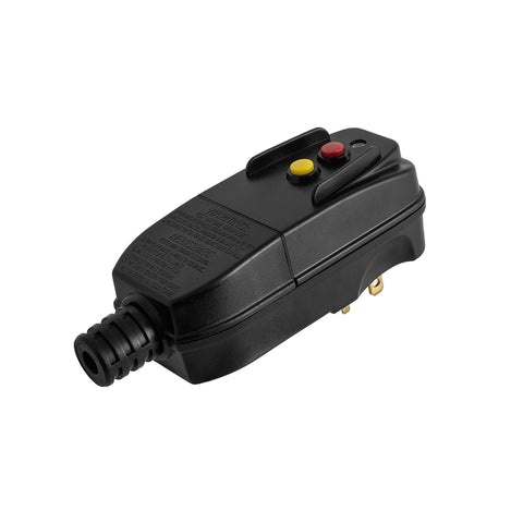 Heavy-duty ShockGuard GFCI plug assembly for outdoor equipment