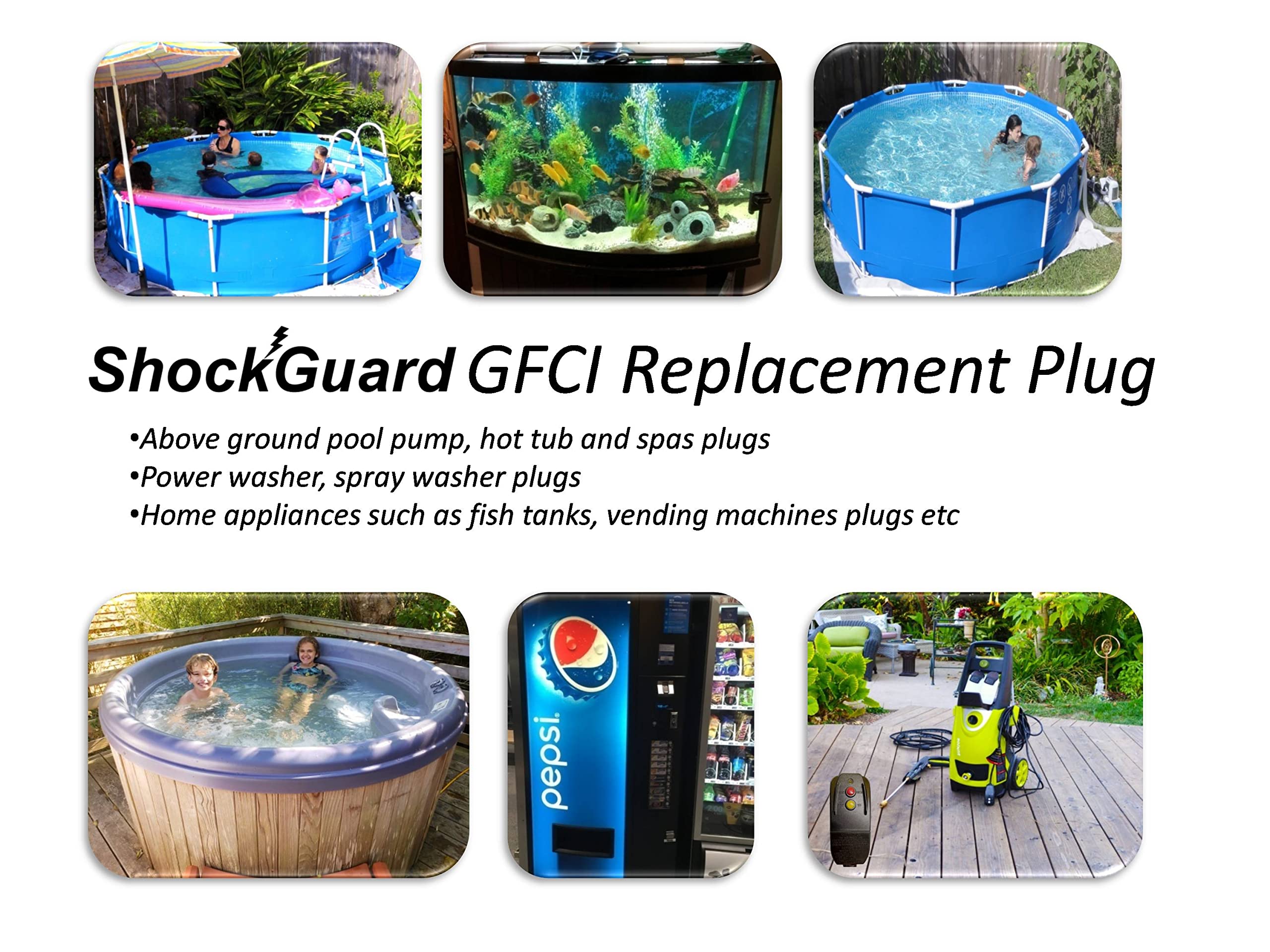 Affordable ShockGuard GFCI plug replacement for safe operation of outdoor gear