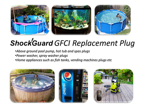 Affordable ShockGuard GFCI plug replacement for safe operation of outdoor gear