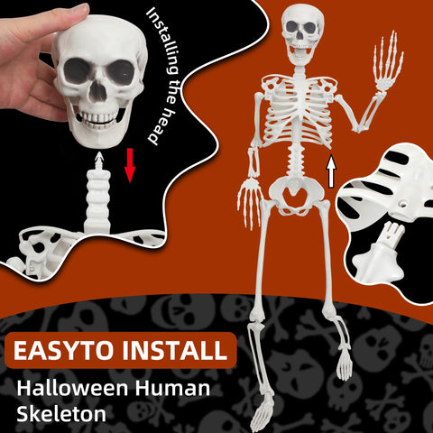 SHOCOSTO skeleton front yard porch hang for spooky curb appeal.