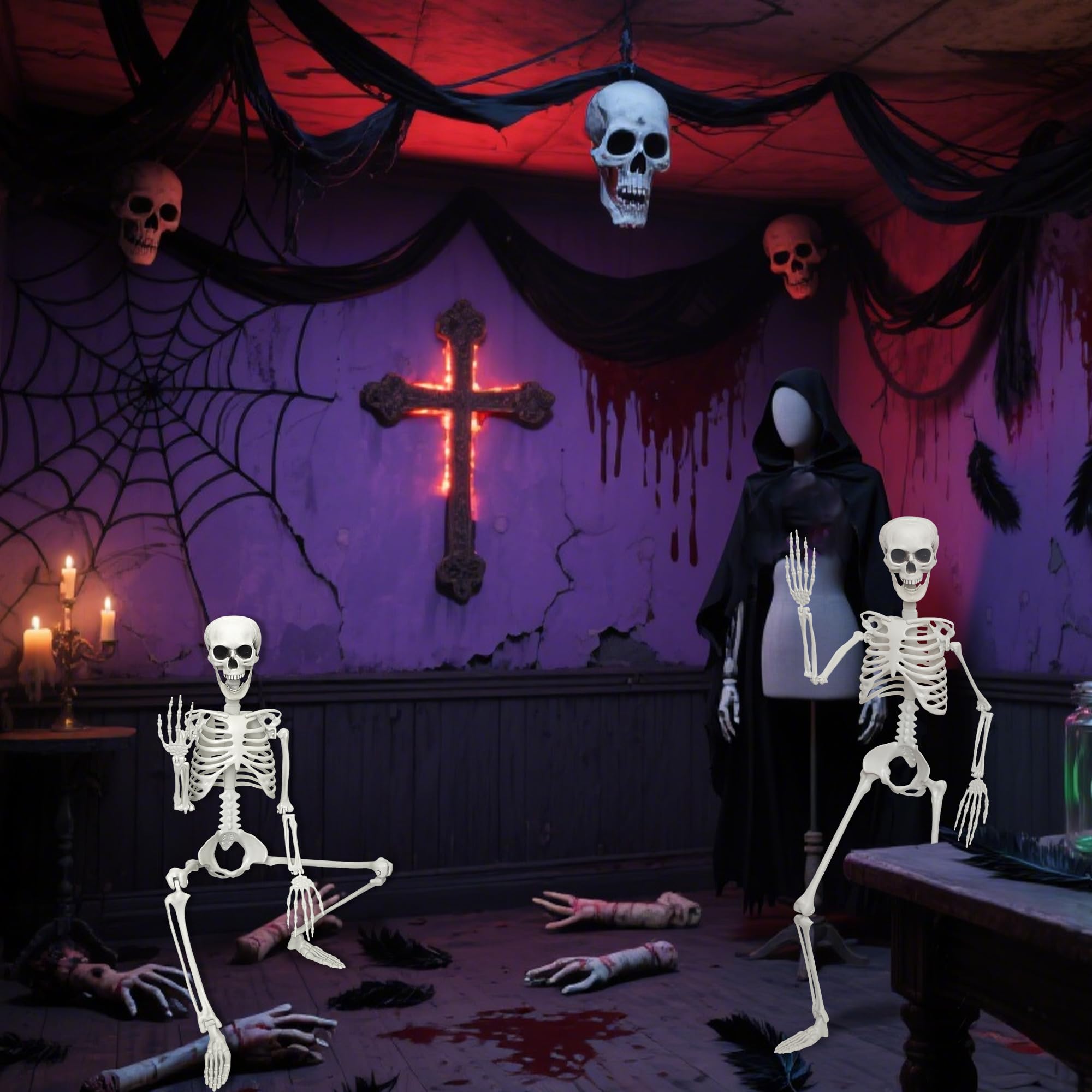 SHOCOSTO skeleton tree or ceiling hanging display for suspense.