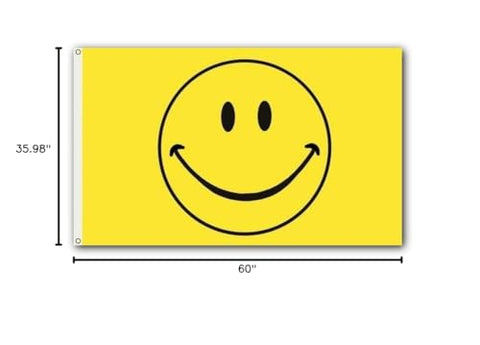 Shoe String King Smiley Face Flag UV-resistant colors stay vibrant