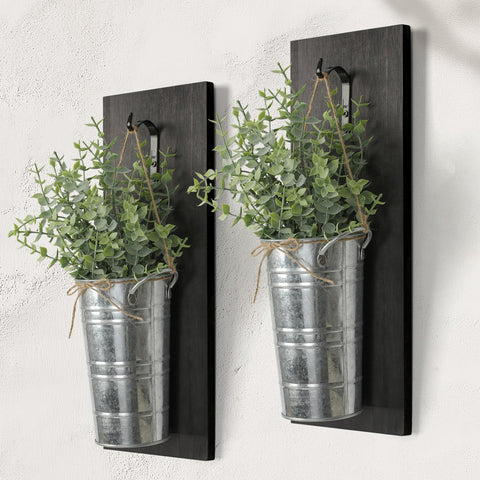 SHOHAYTO farmhouse wall planters set: rustic wall display for living rooms and kitchens.