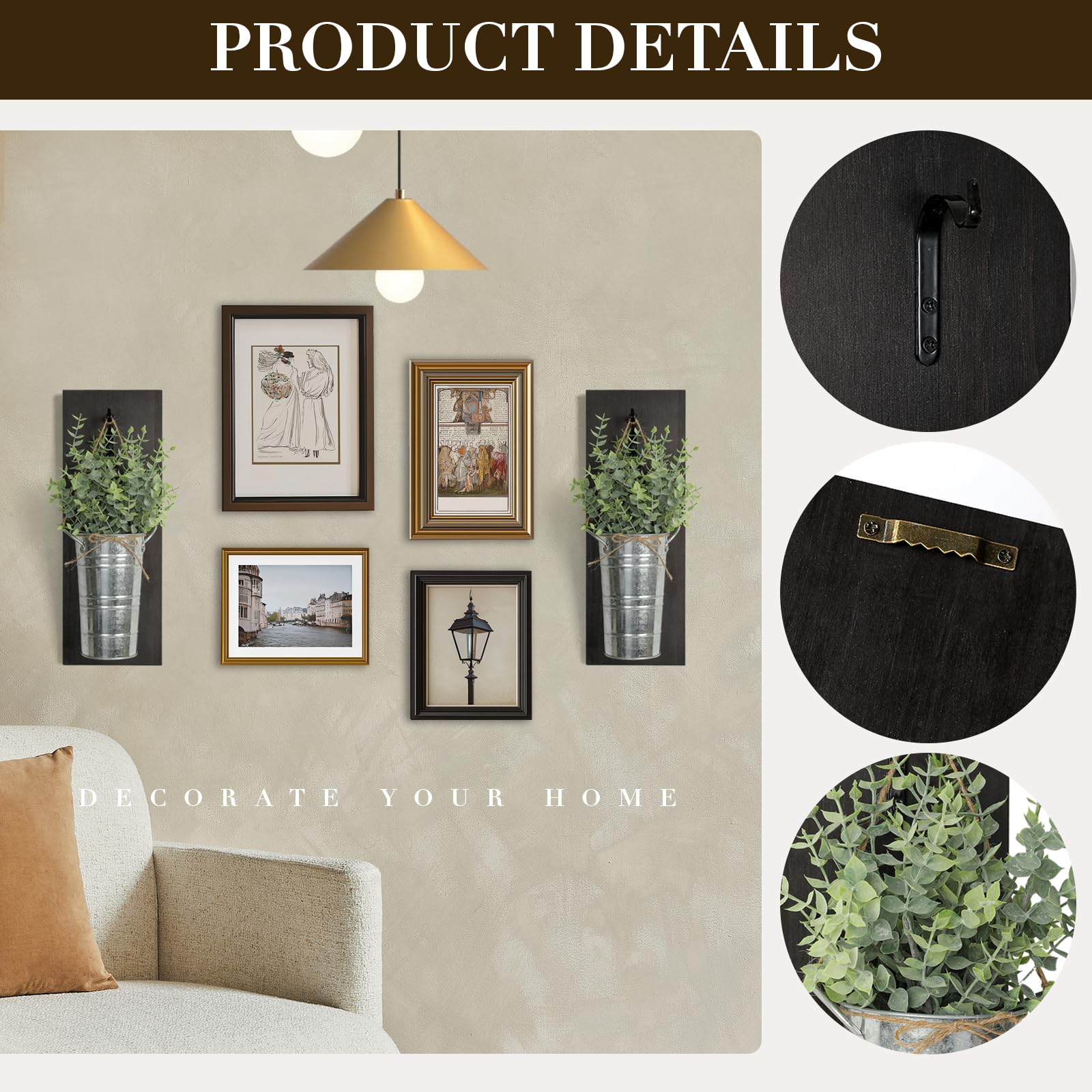 SHOHAYTO pine-wood-frame-planter: natural texture accents entryways or dining spaces.