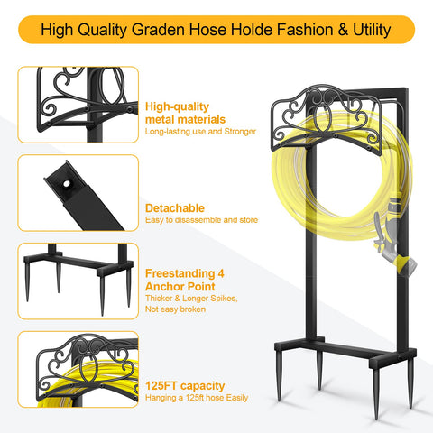 Shomextol curved basket guides hose for quick, tangle-free access.