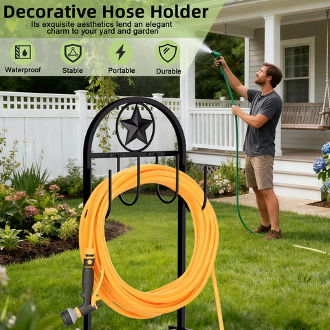 Shomextol easy-assembly hose holder enables quick setup and flexible placement.