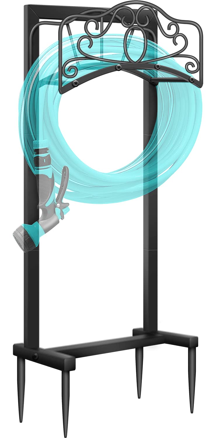 Shomextol garden hose holder with four-anchor base for stable support.