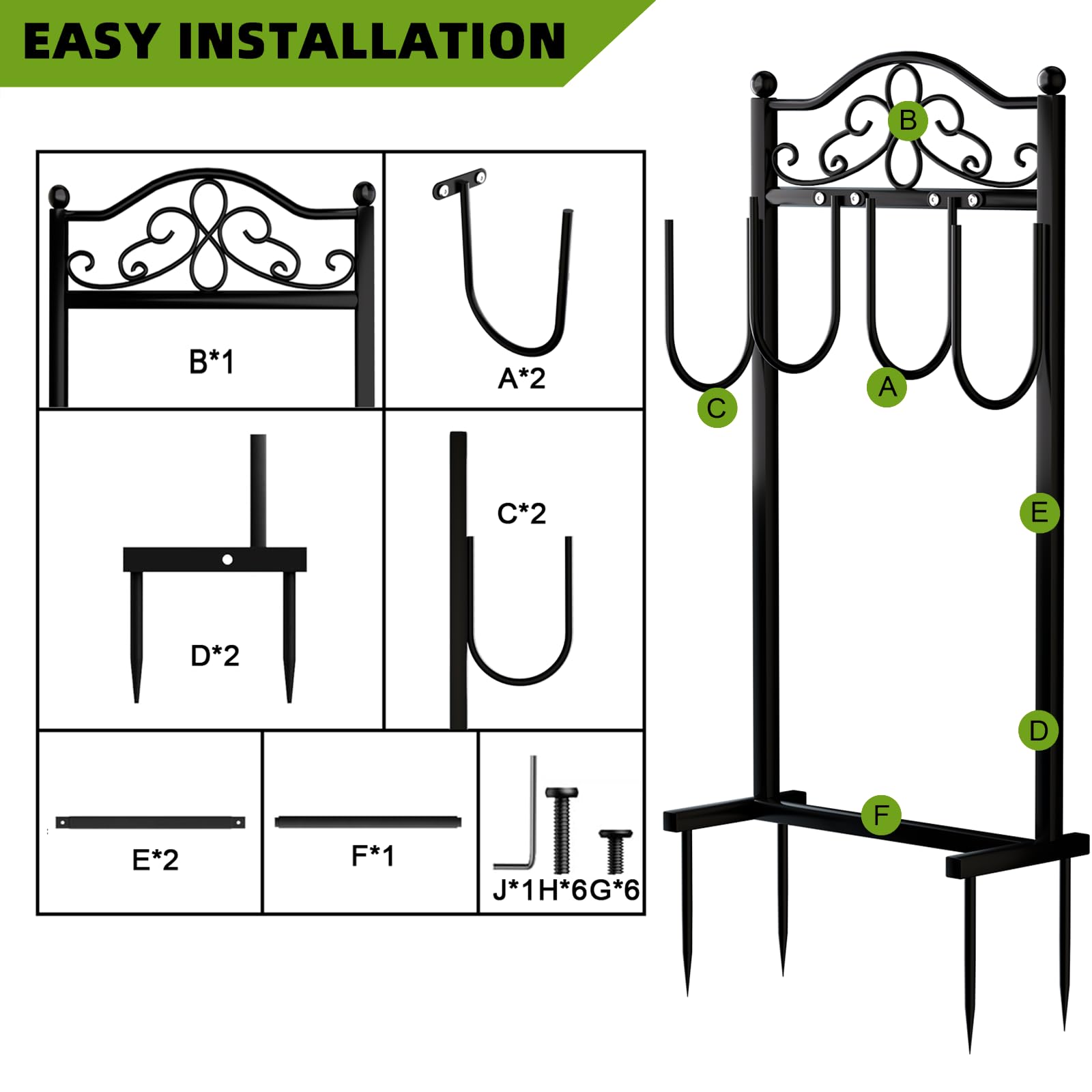 Shomextol hose holder in-use in yard showing easy access