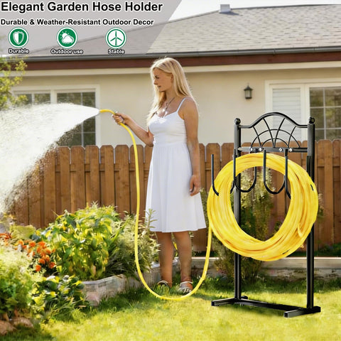 Shomextol heavy-duty metal hose holder resists rust in sun and rain