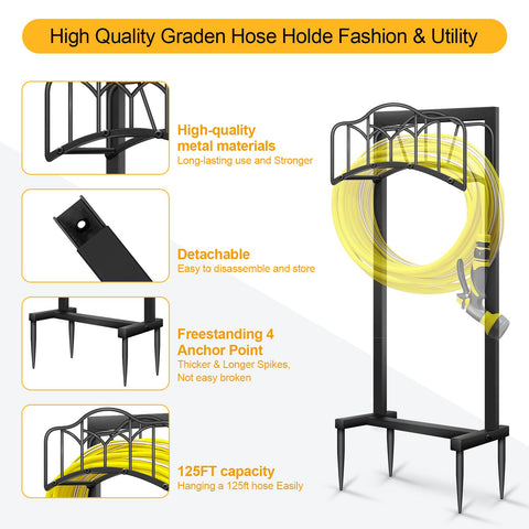 Shomextol rust-resistant-coating-hose-rack keeps outdoors durable.
