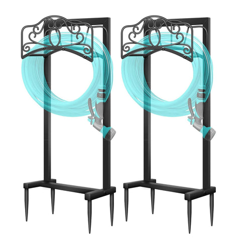 Shomextol two-pack butterfly hose holder front view for sleek garden organization.