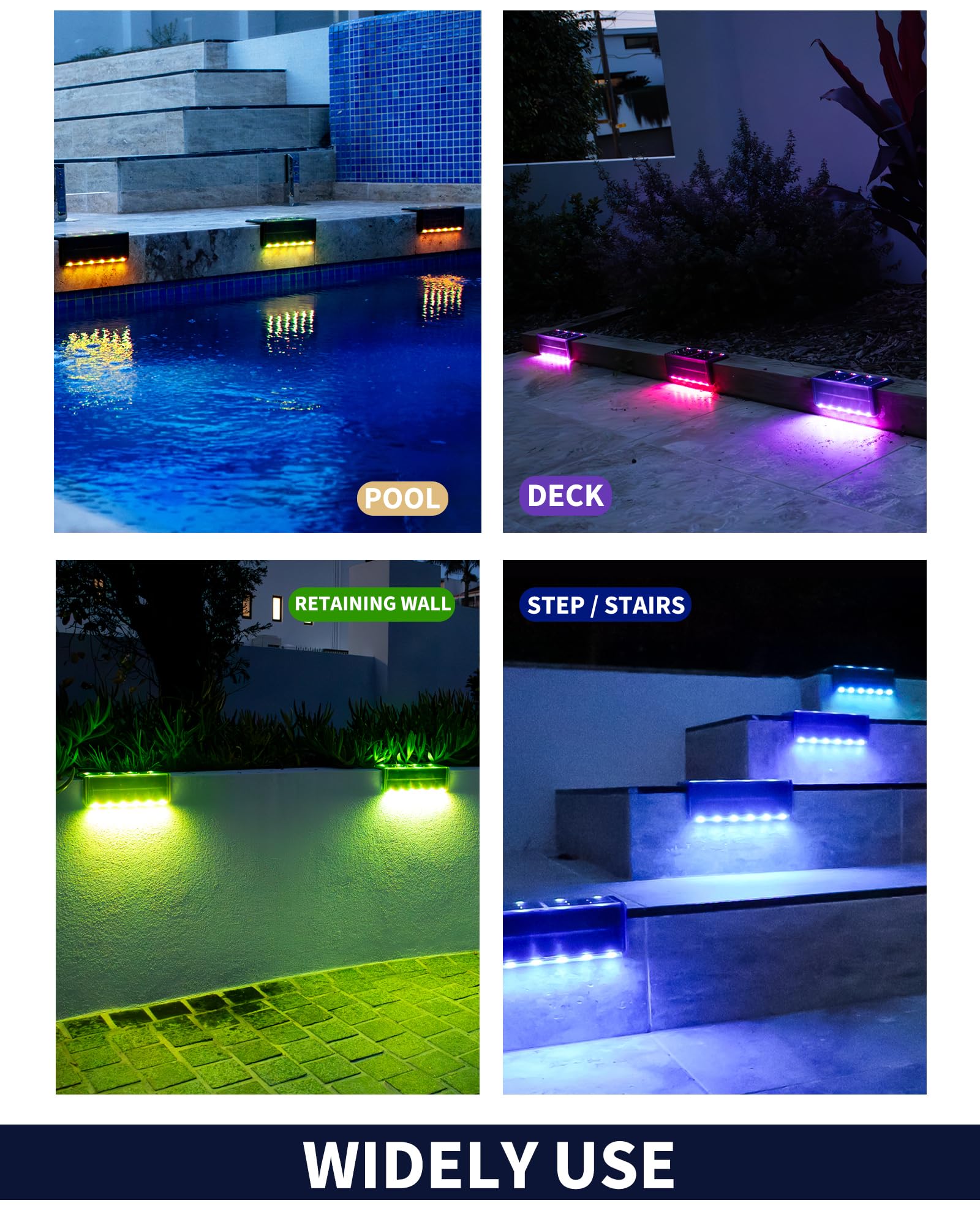 SHONELIGHTING 12-color RGBW LEDs create vibrant poolside mood lighting