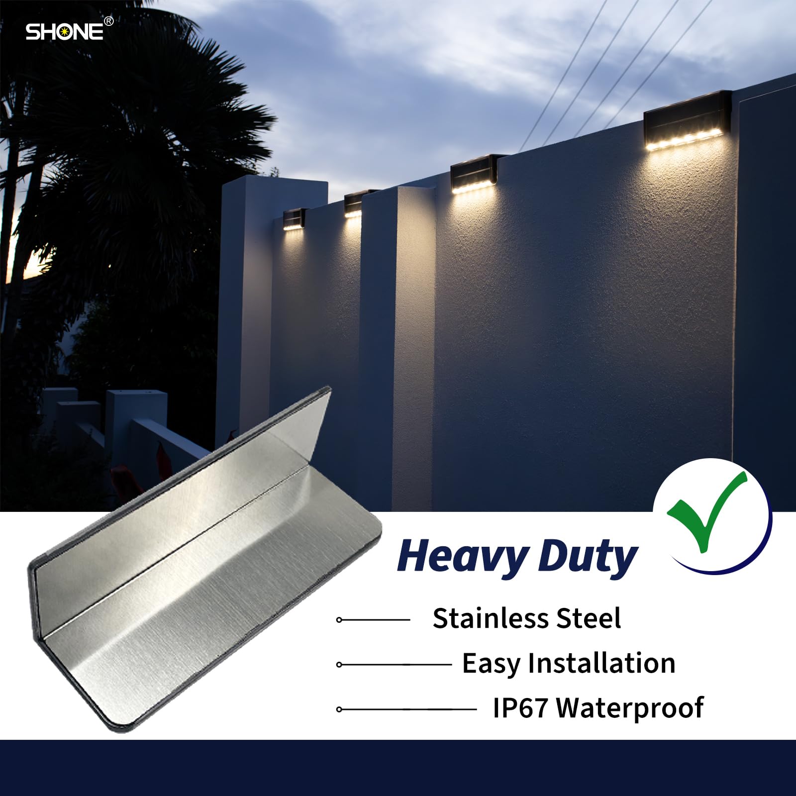 SHONELIGHTING easy-install light uses removable silicone glue to preserve surfaces