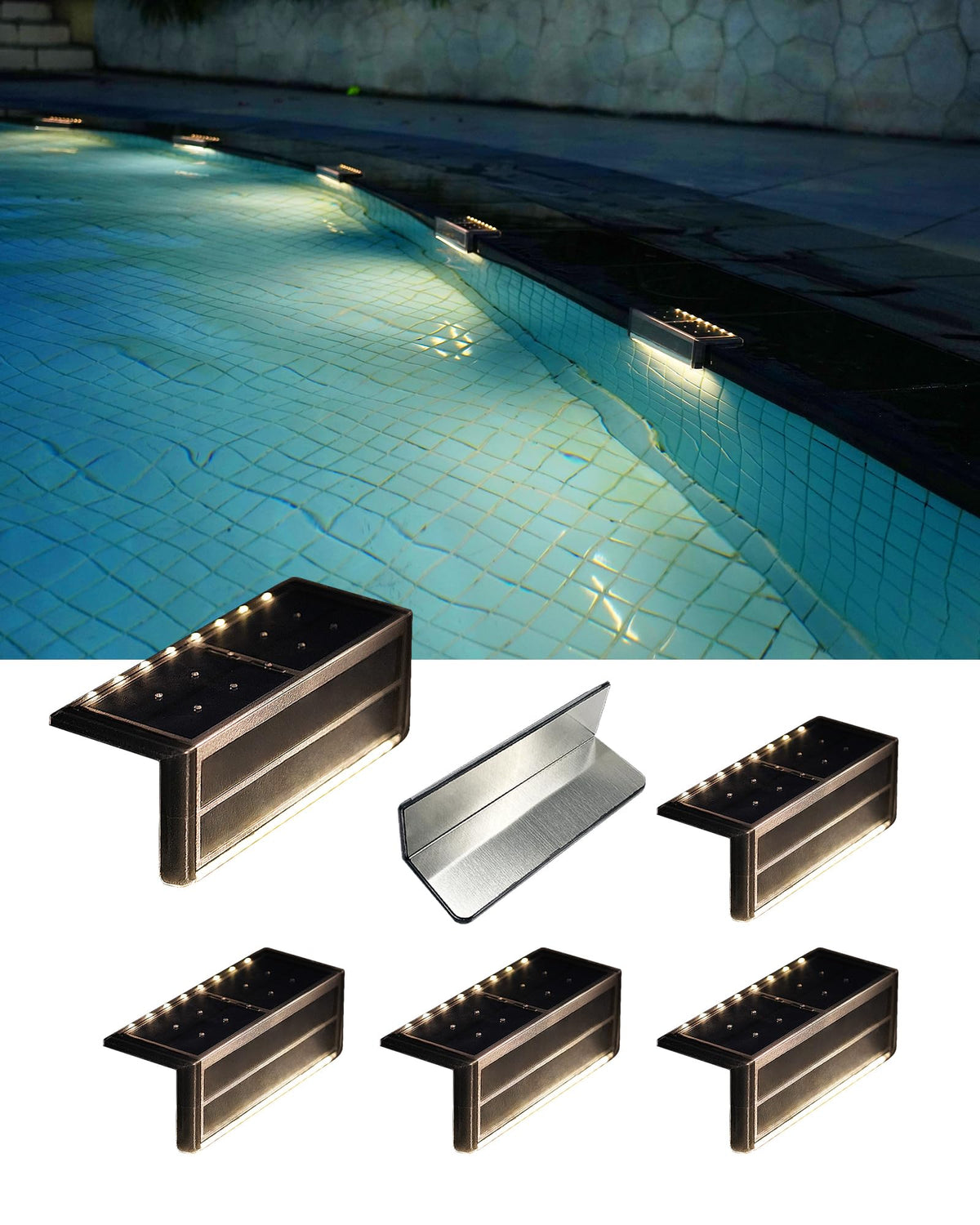 SHONELIGHTING solar pool light edge for safer nighttime pool boundaries.