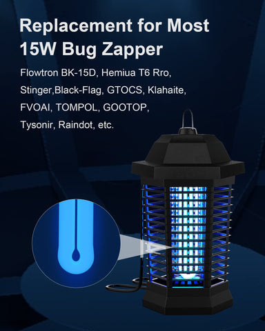 Shootingstar twin-tube UV bulb close-up; durable zapper design.