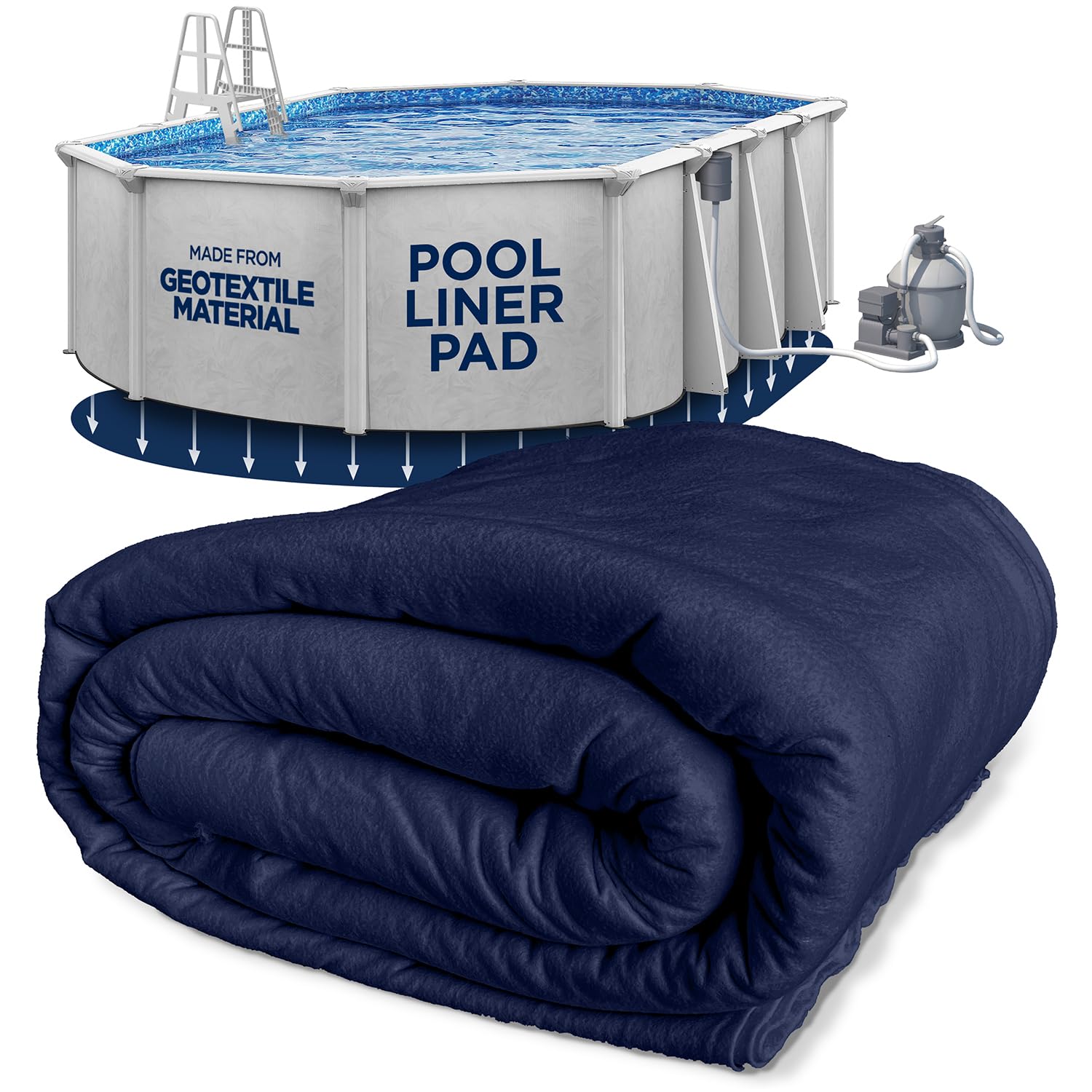Shop Square 12x18 oval pool liner pad showing puncture protection for above-ground pools.