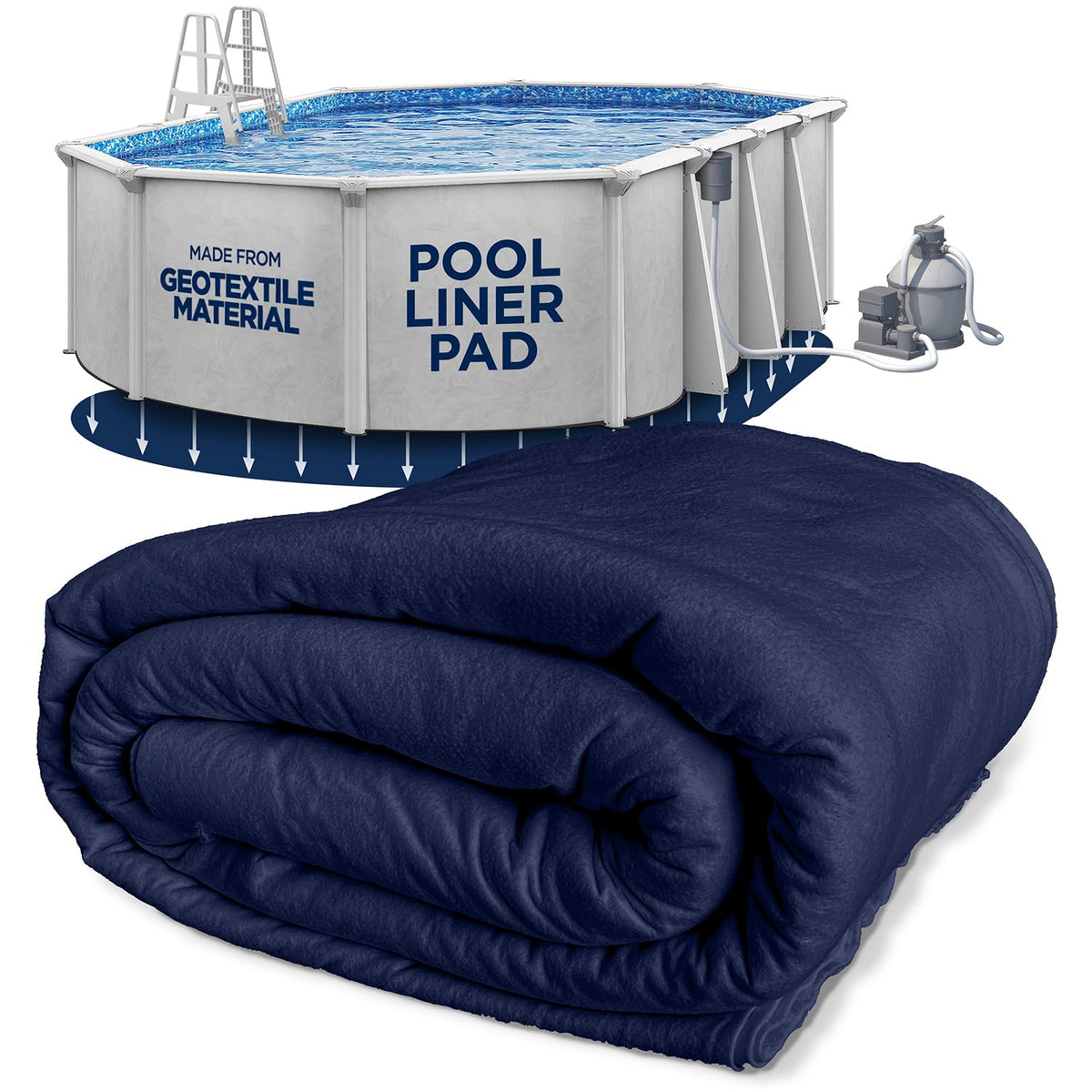 Shop Square 12x18 oval pool liner pad showing puncture protection for above-ground pools.