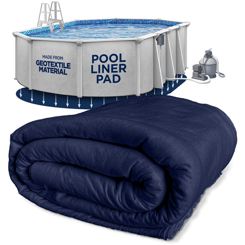 Shop Square 12x18 oval pool liner pad showing puncture protection for above-ground pools.