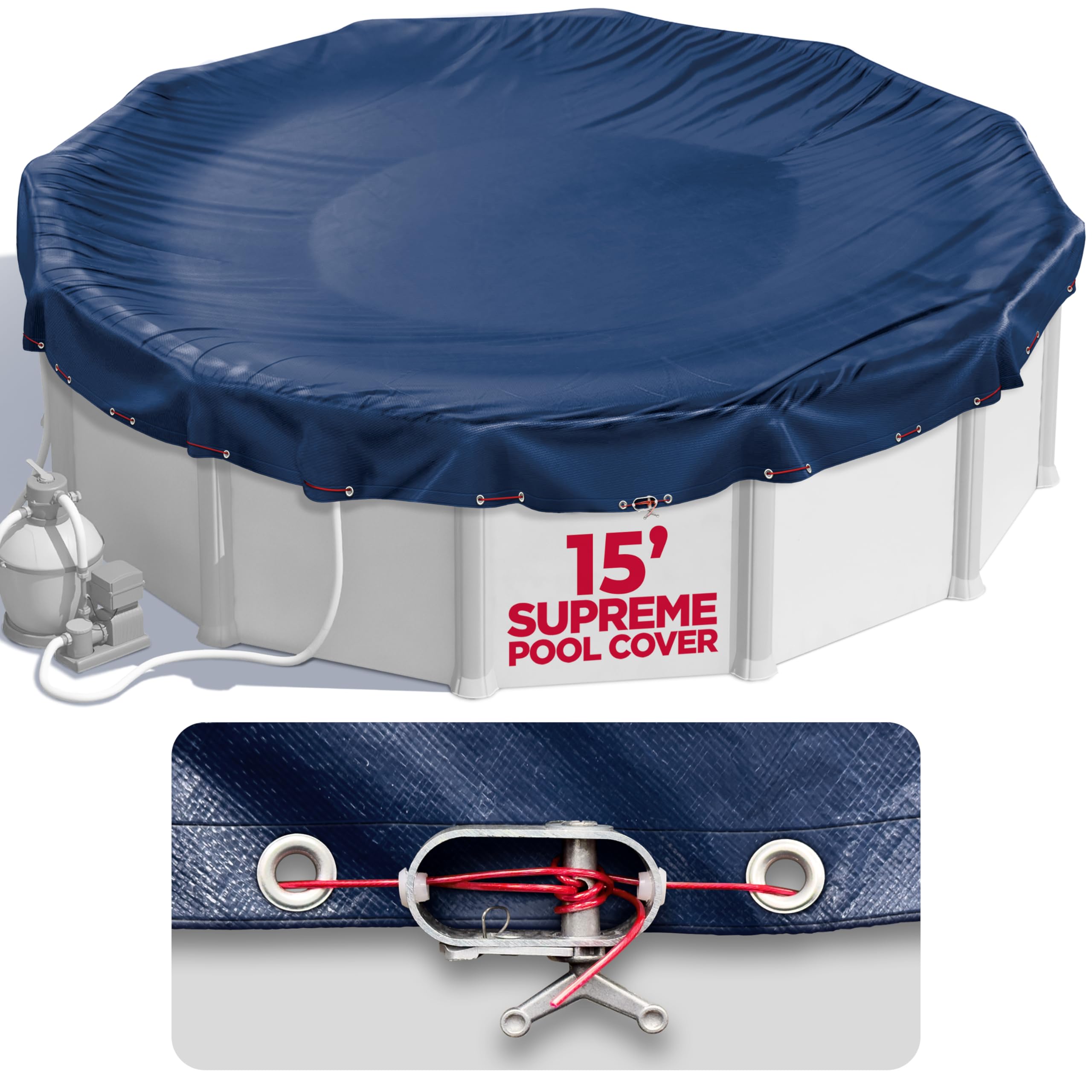 Shop Square 15ft round pool cover protects from debris with durable supreme mesh