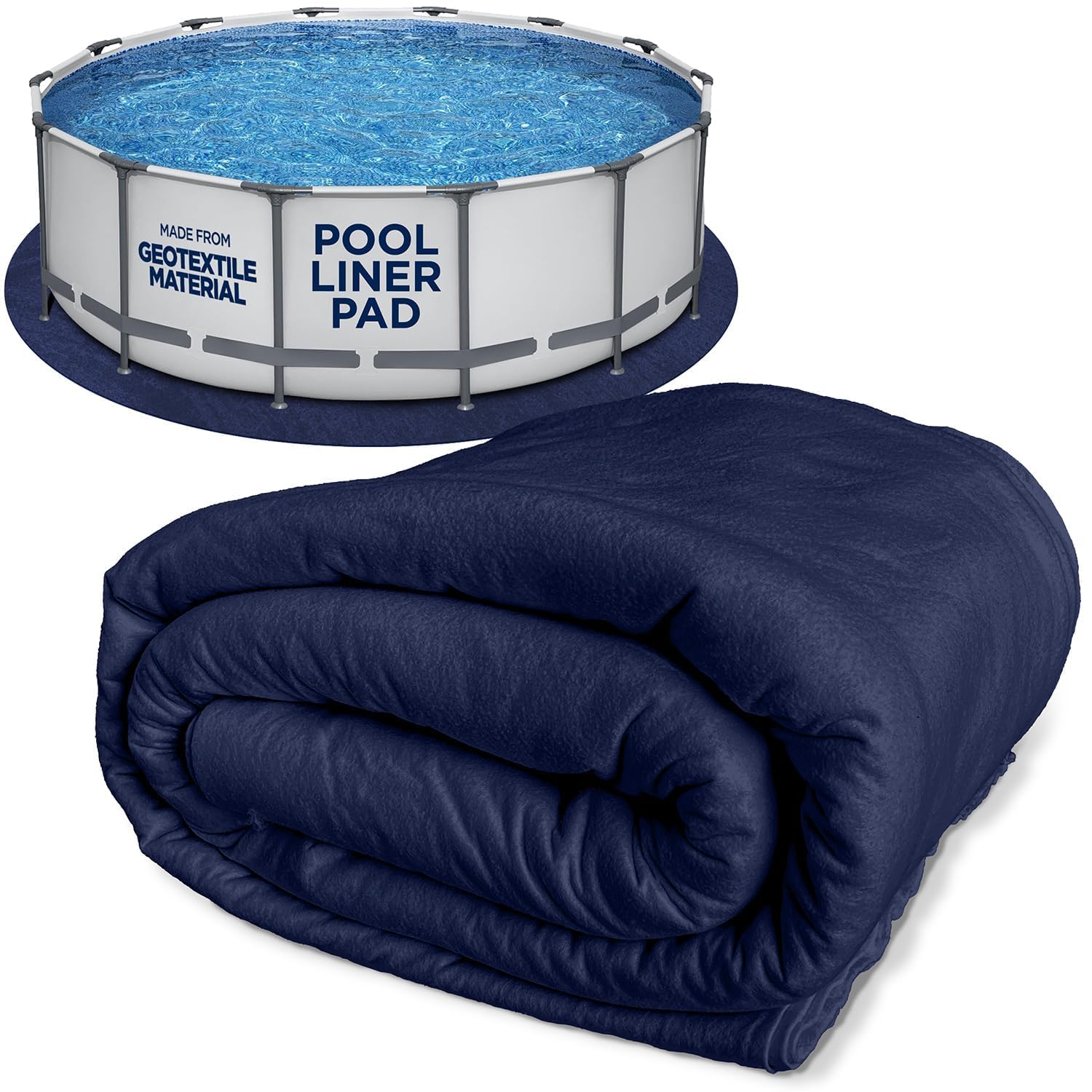 Shop Square 18-Foot Pool Liner Pad close-up shows durable geotextile material for puncture protection.