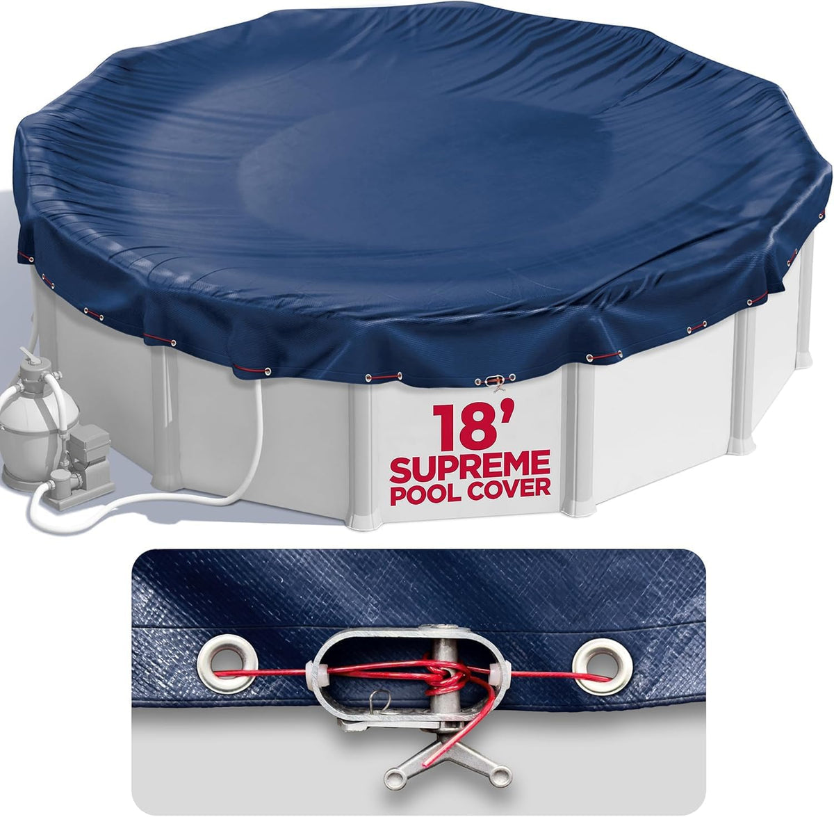 Shop Square 18ft round pool cover debris protection reduces debris buildup.