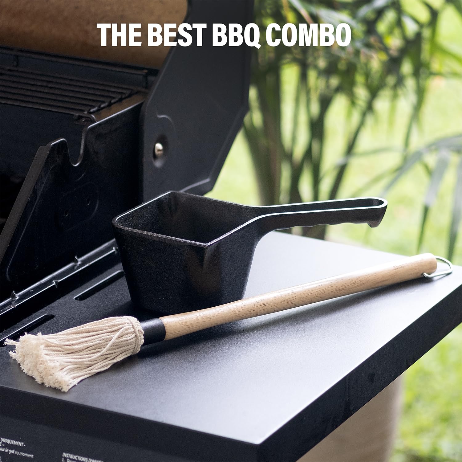Shop Square pre-seasoned cast iron basting pot with drip catcher for mess-free use.