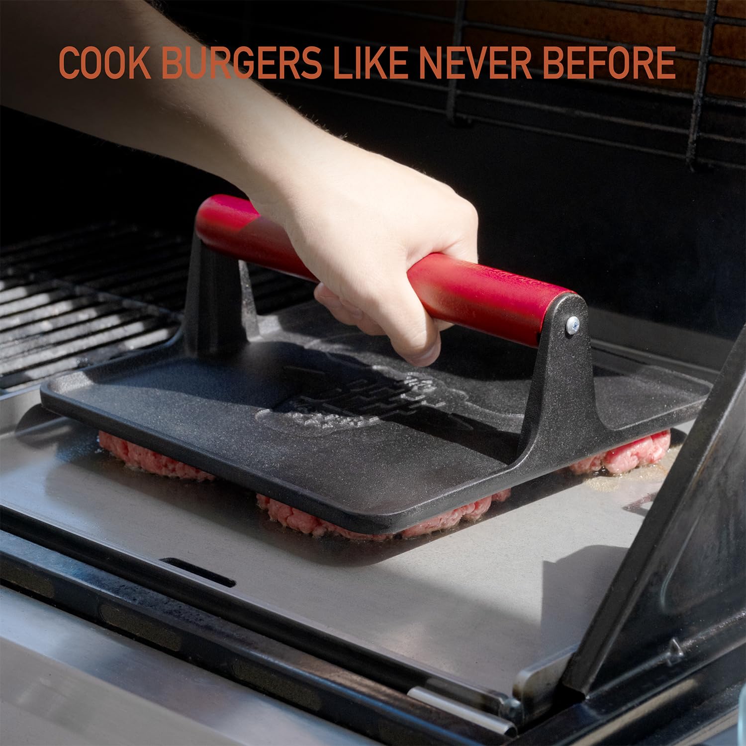 Beef Master press 10x10-inch size covers multiple burgers
