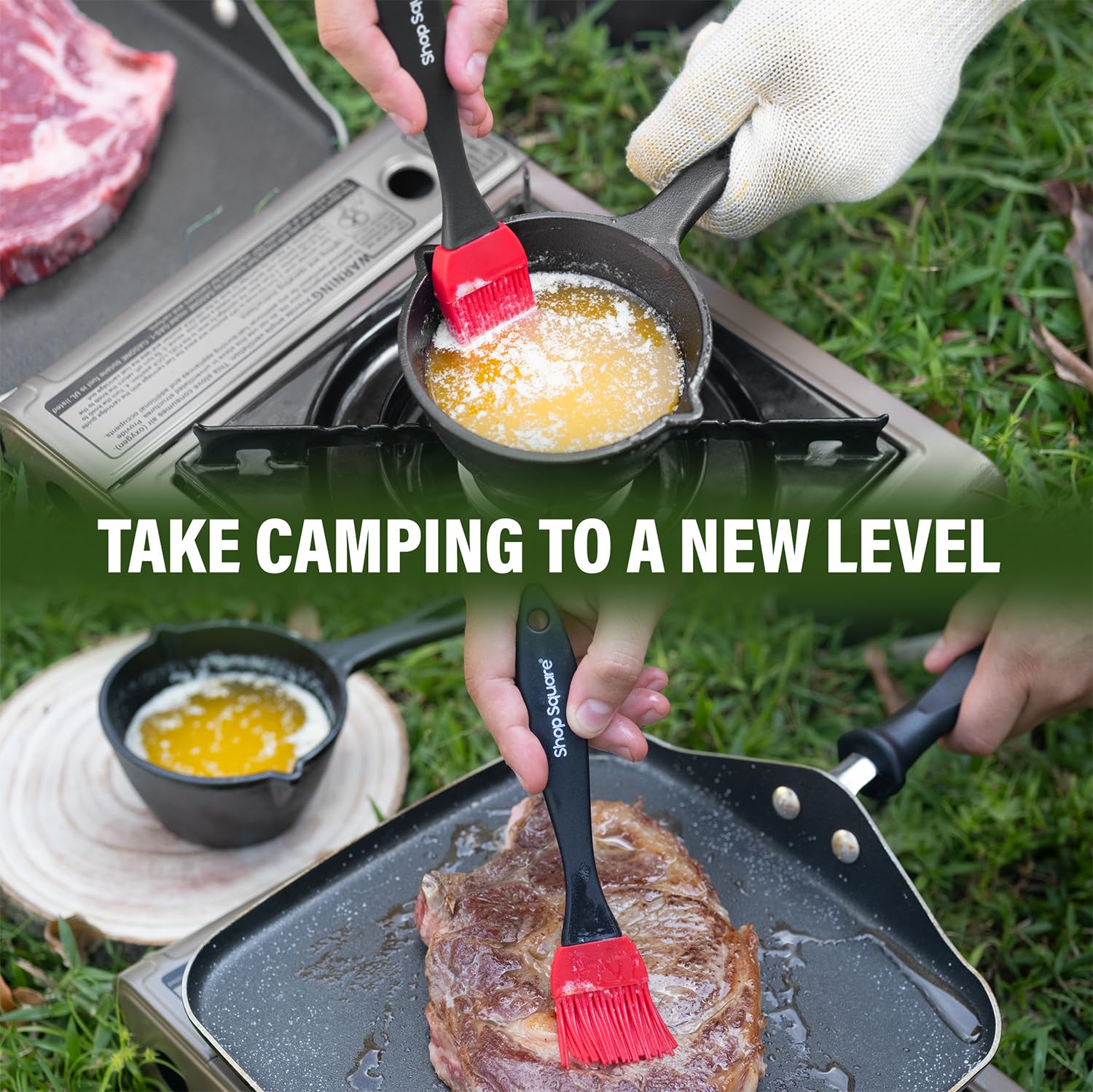 Shop Square durable construction withstands high heat for outdoor cooking.