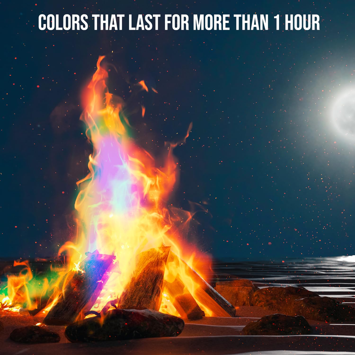 Safe, mess-free use of Fire Dazzle packets for outdoor gatherings.