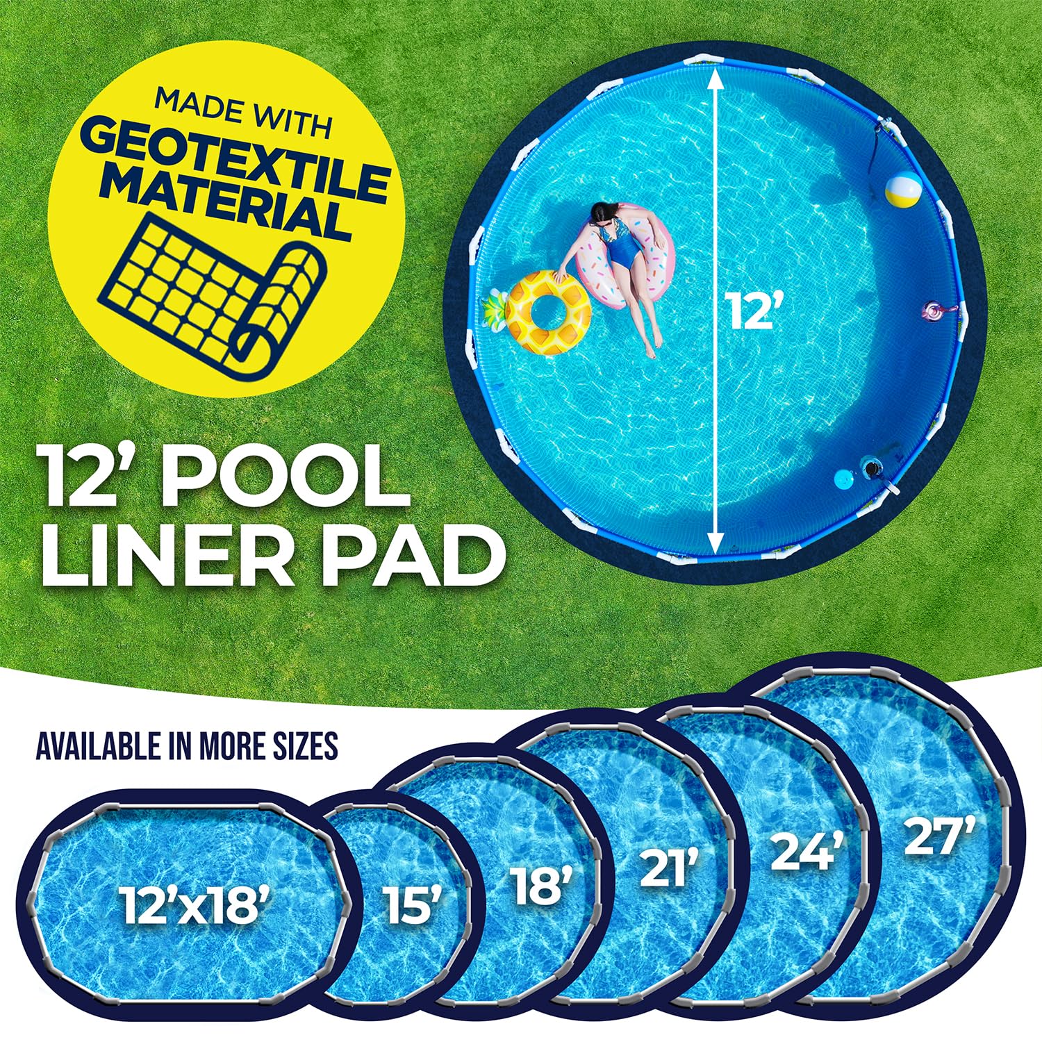 Shop Square liner pad protects metal components of above-ground pools.