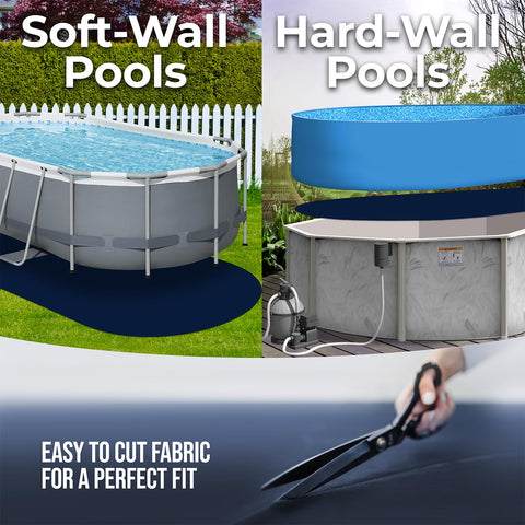 Shop Square installation-ready pool pad demonstrates easy cuts for precise fit.