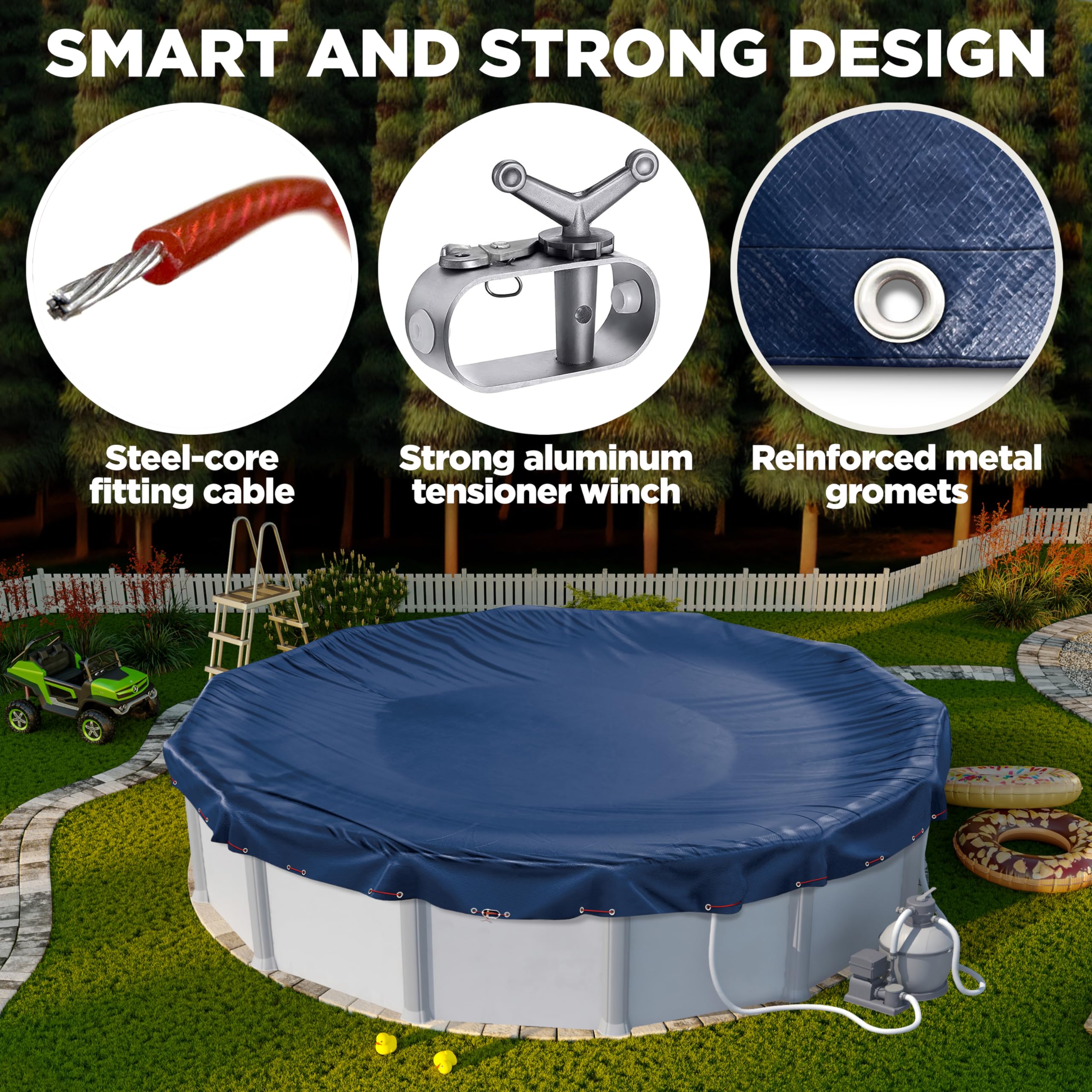Shop Square rip-proof grommets with 30-inch spacing for durable winter protection
