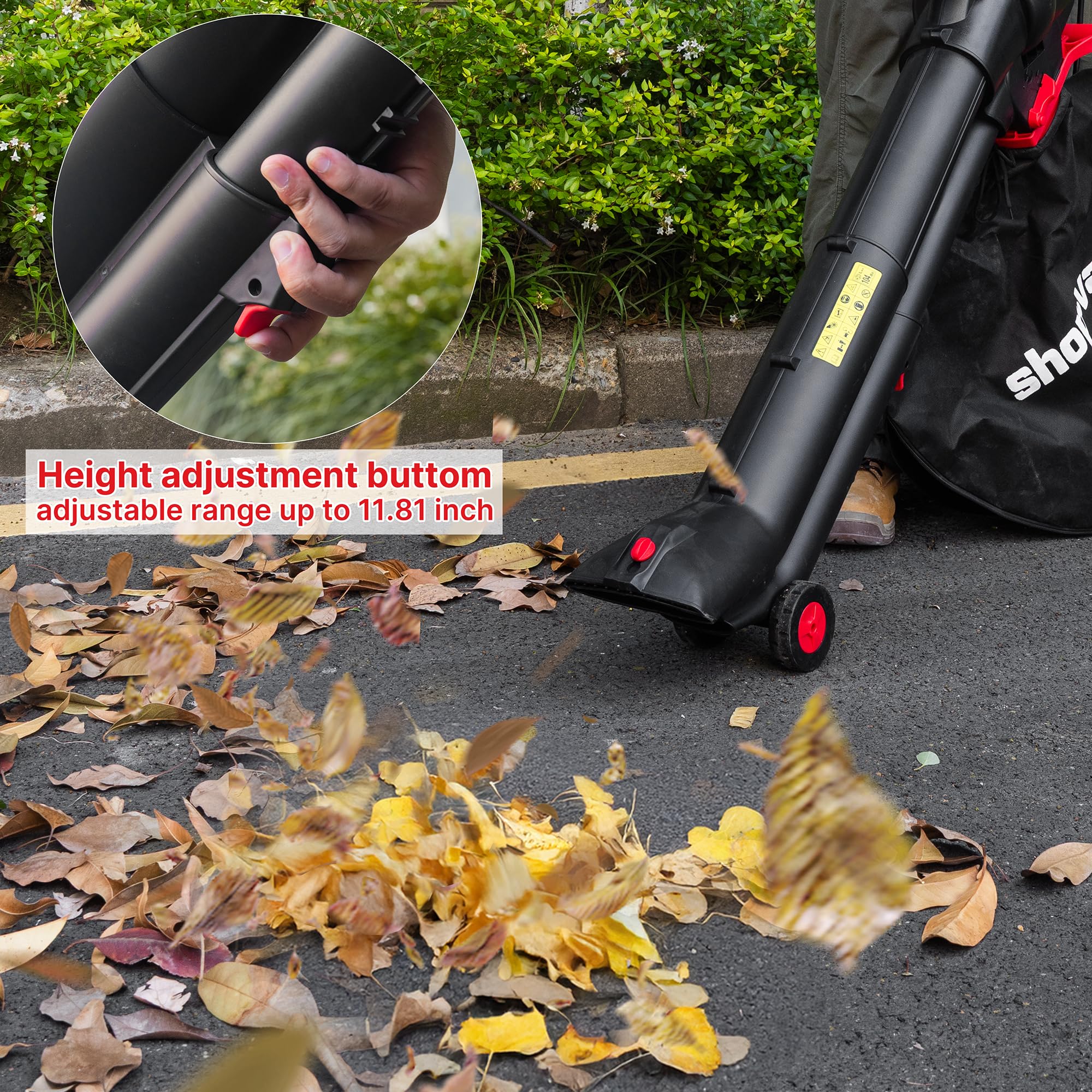 Shop-Vac 35l collection bag reduces trips and simplifies disposal.