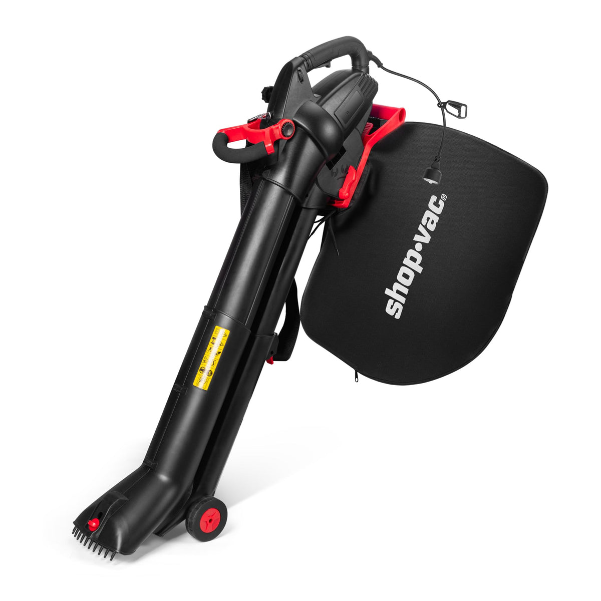 Shop-Vac 3-in-1 in action showing blower vacuum mulcher for efficient yard cleanup.
