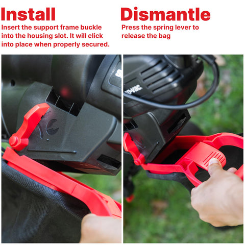 Shop-Vac instant mulching system reduces leaf volume on contact.