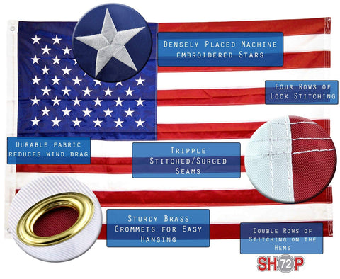 Shop72 nylon flag with UV protection to reduce fading