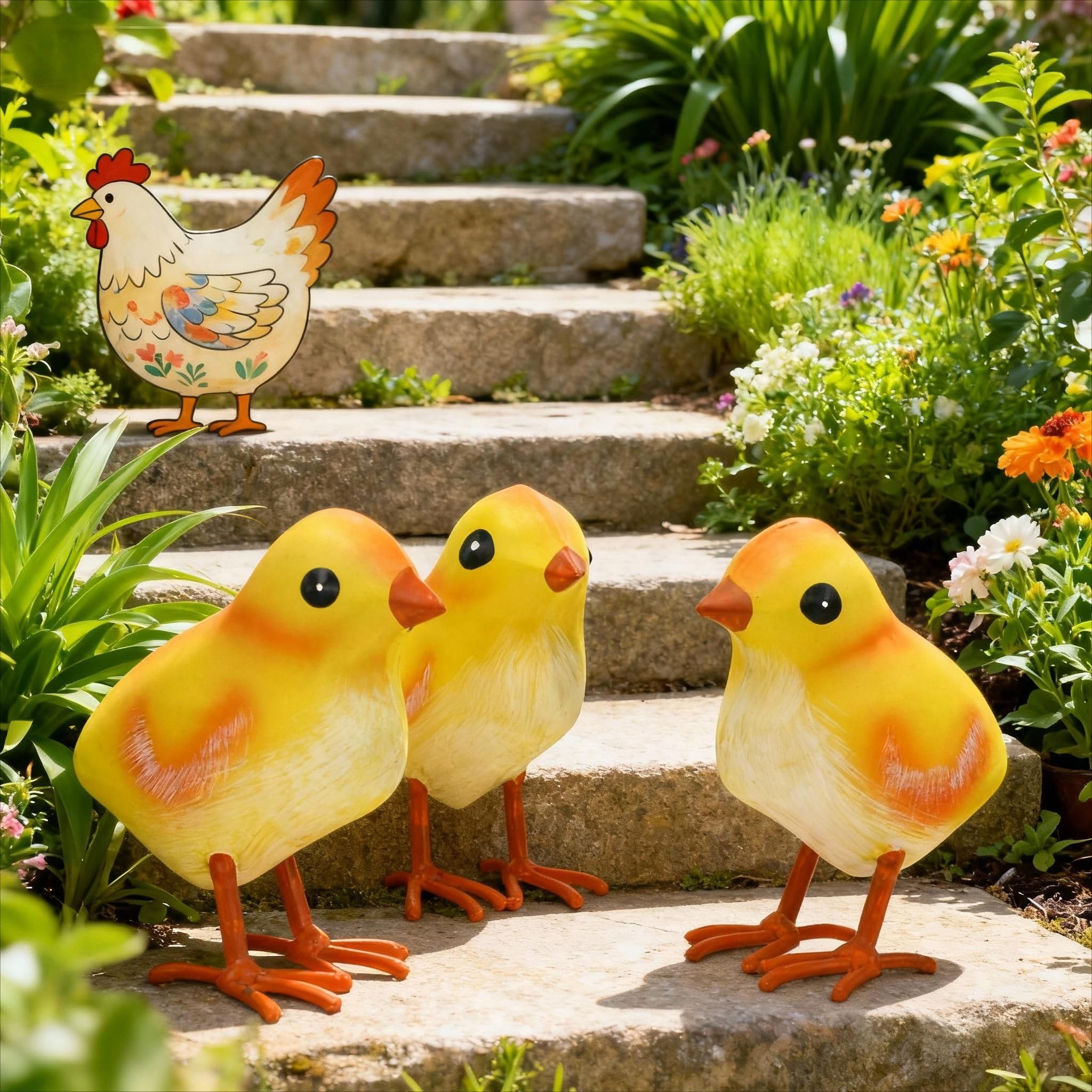 Shorayn durable yard art for gifting to chicken lovers.