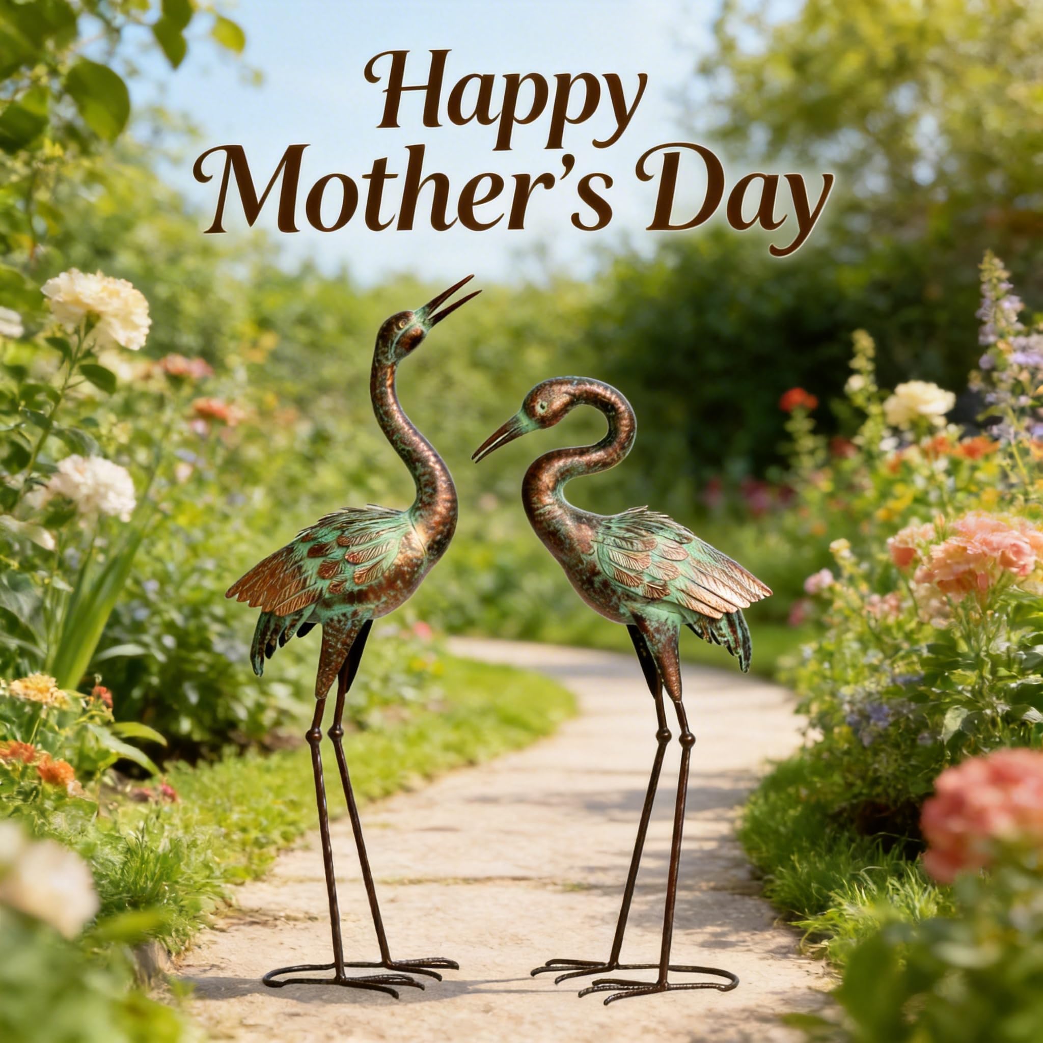Shorayn patio decor crane statue enhances porch charm
