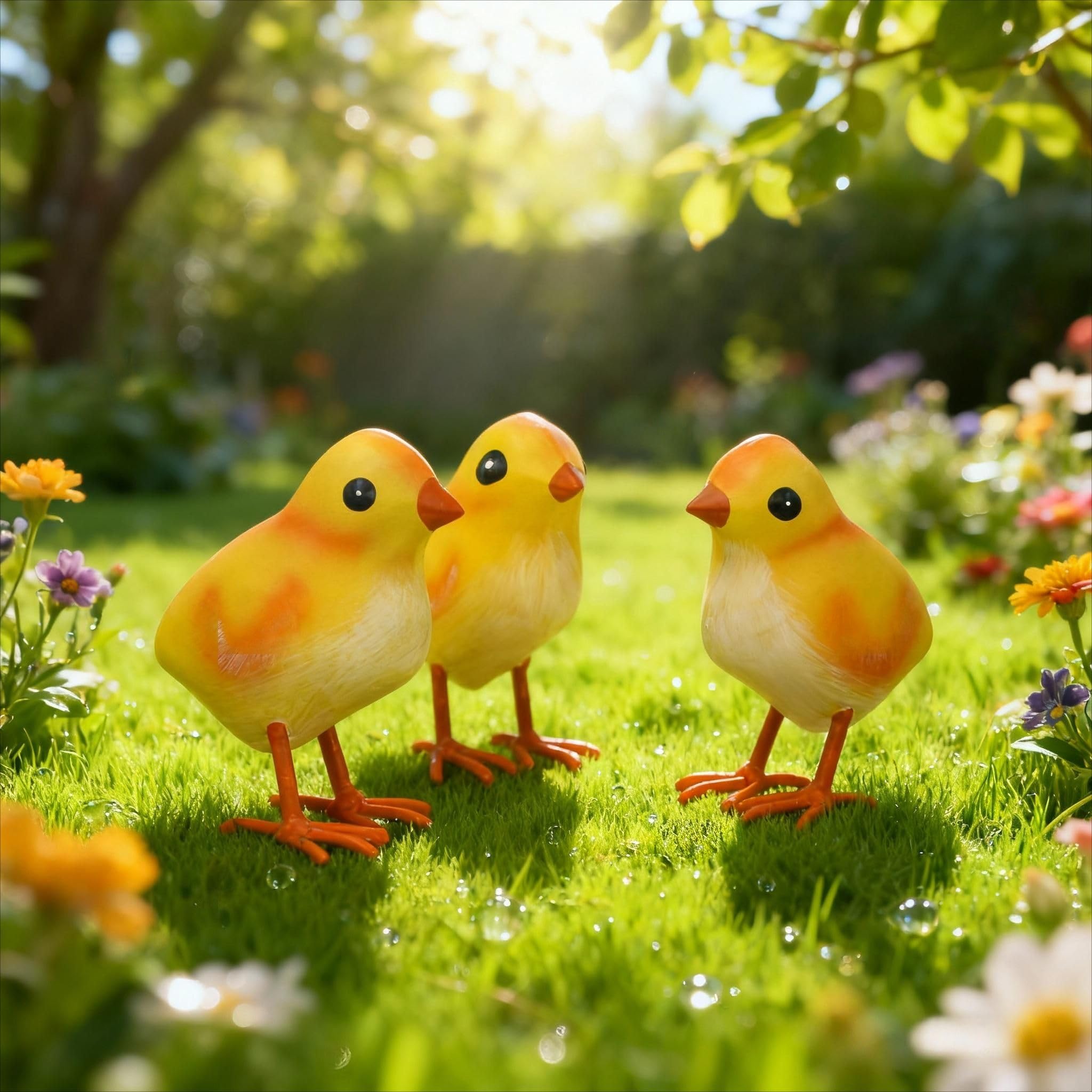 Shorayn outdoor chicken statues bring life to paths or patios.