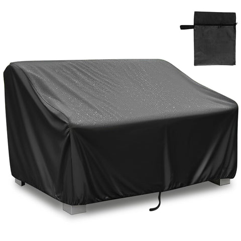 Shouken two-seater patio bench cover protecting furniture from sun and rain