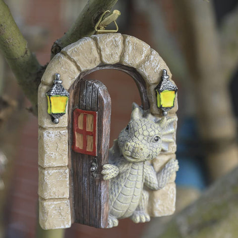 SHOWFEICAT dragon door hanging decor adds whimsy to balconies