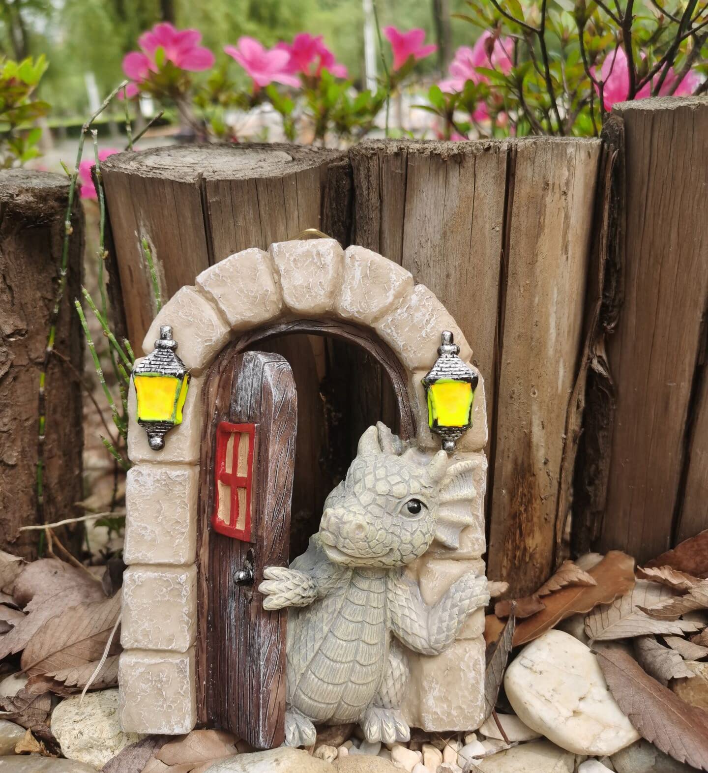 SHOWFEICAT outdoor dragon ornament enhances garden paths and patios