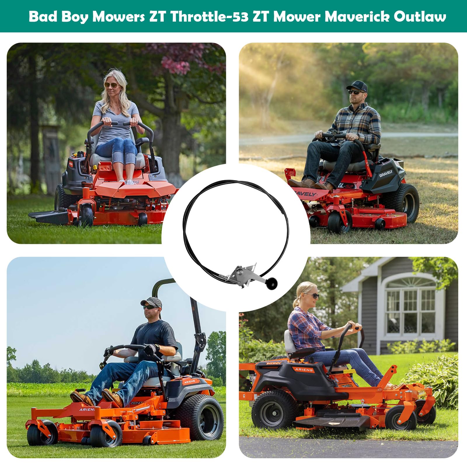 Showingo 53-inch deck compatibility broadens mower fit options.